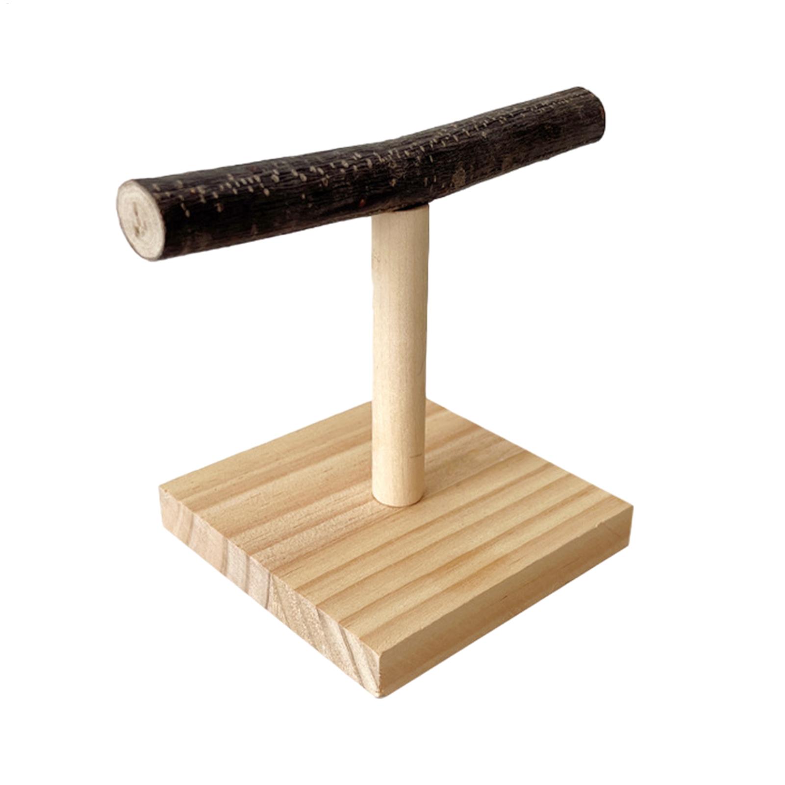 Desk Setup Wood - Natural Wood Parrot Perch Stand T