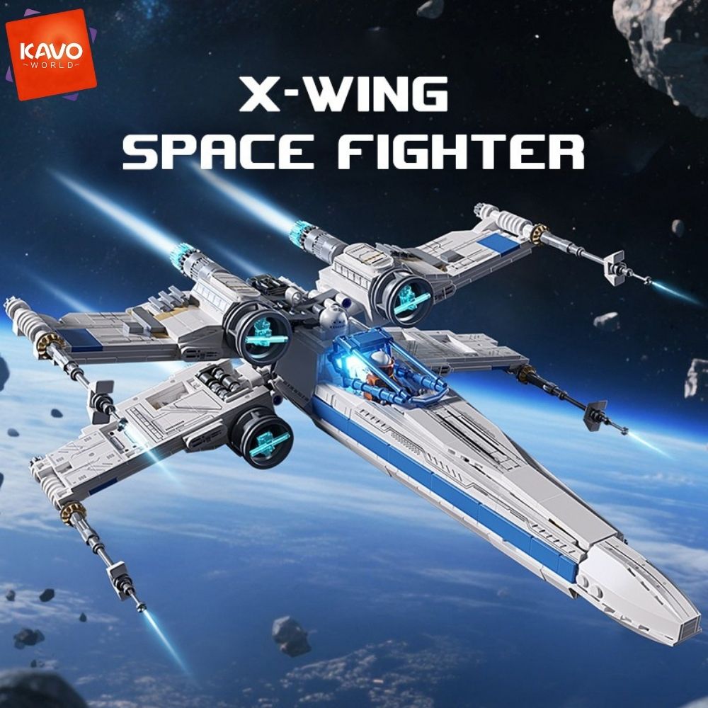 Desk Setup Xbox - KAVOWORLD 1271pcs Sci-Fi Space Fighter Building
