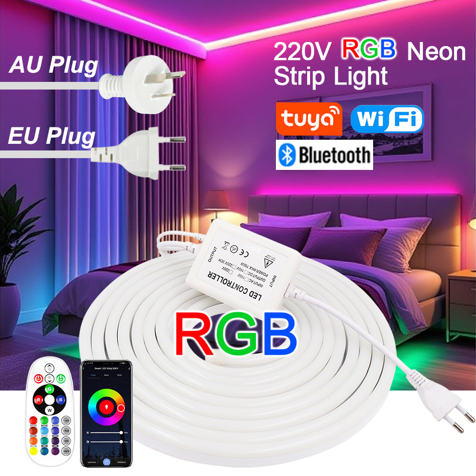 Power Strip Flat - 220V RGB LED Neon Strip with