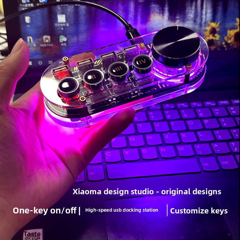 Desk Setup Hub - CustomUSB Hub Expander with RGB Ambient