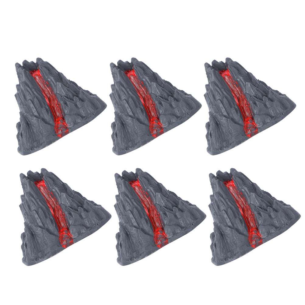 Desk Setup Simulator - 6Pcs Simulated Volcano Lava Plastic Decorative