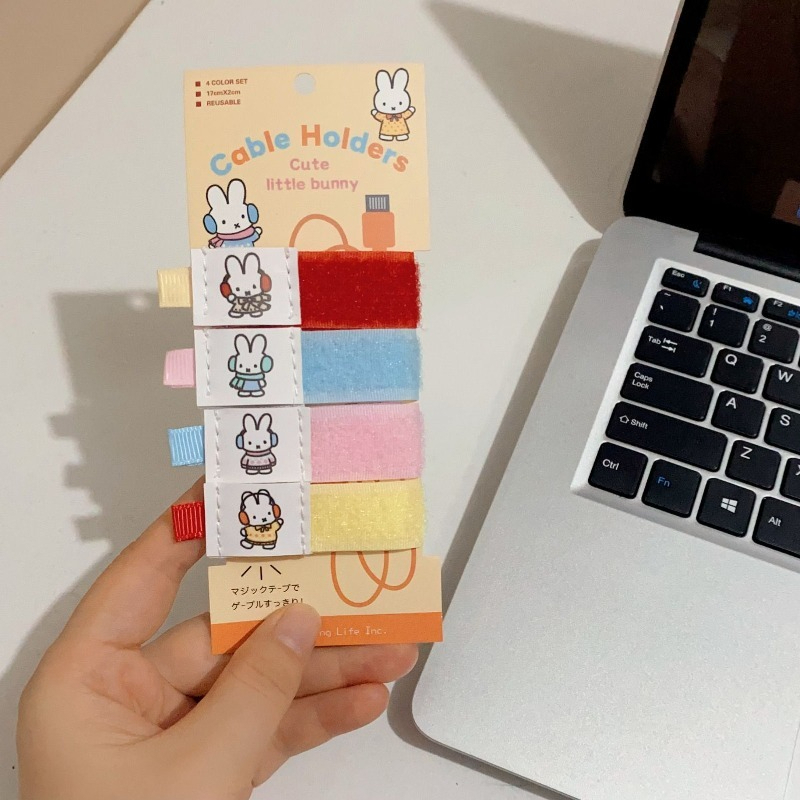 Cable Velcro Strap - Miffy Kawaii Anime Cartoon Rabbit Organizer