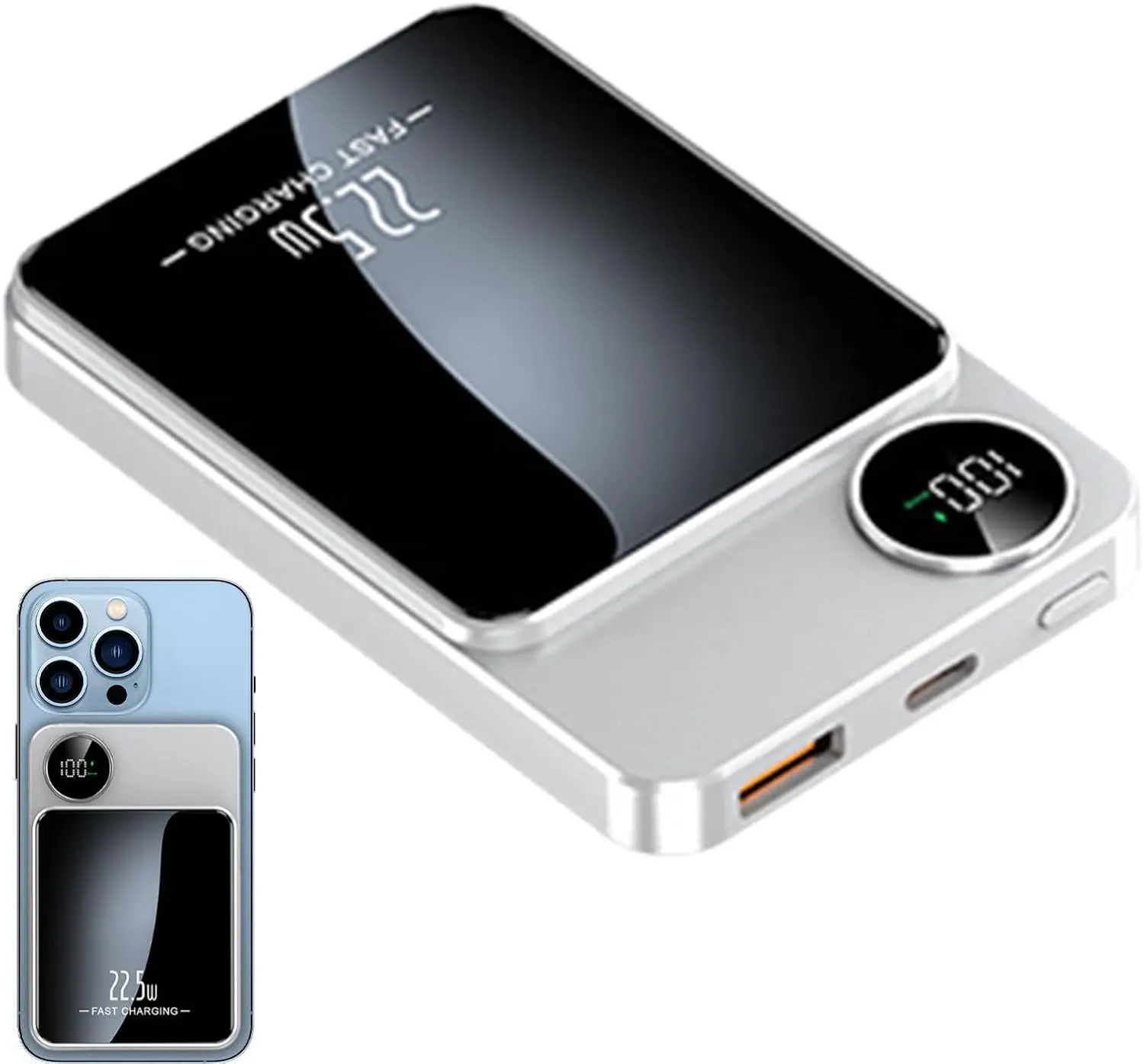 Desk Setup Hub - Wireless Charger Pad 20000mAh, Magnetic Fast