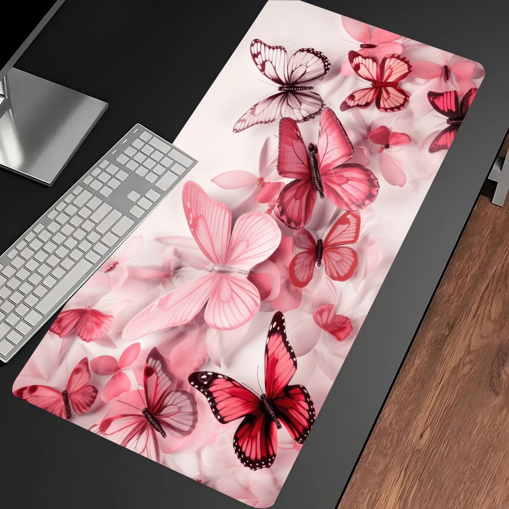 Watercolor Pink Butterfly Larg - Desk Setup Keyboard review and price