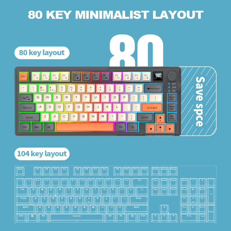 2.4G Dual-Mode Bluetooth Wirel - Desk Setup Keyboard review and price
