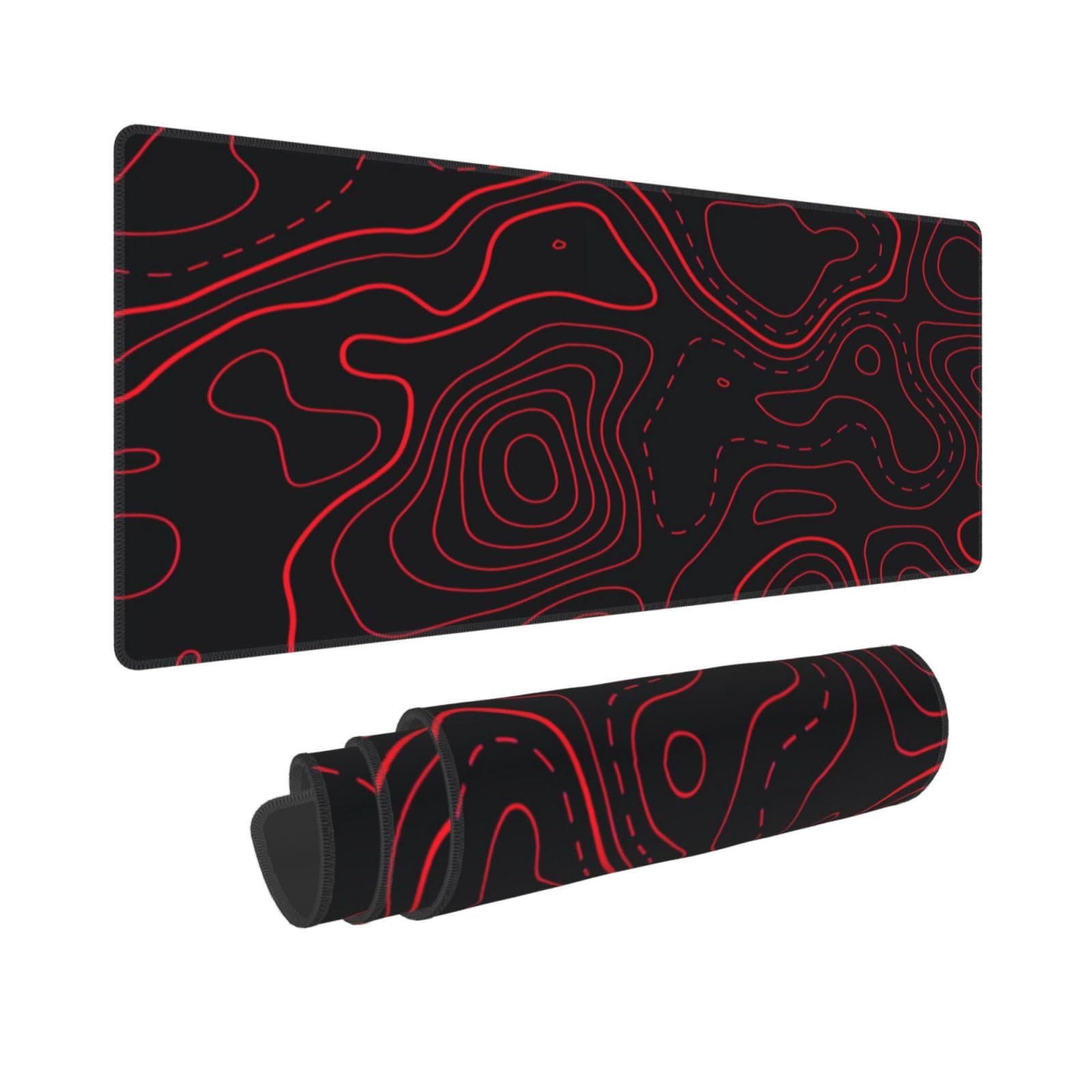 Red Black Topographic Gaming M - Desk Setup Red review and price
