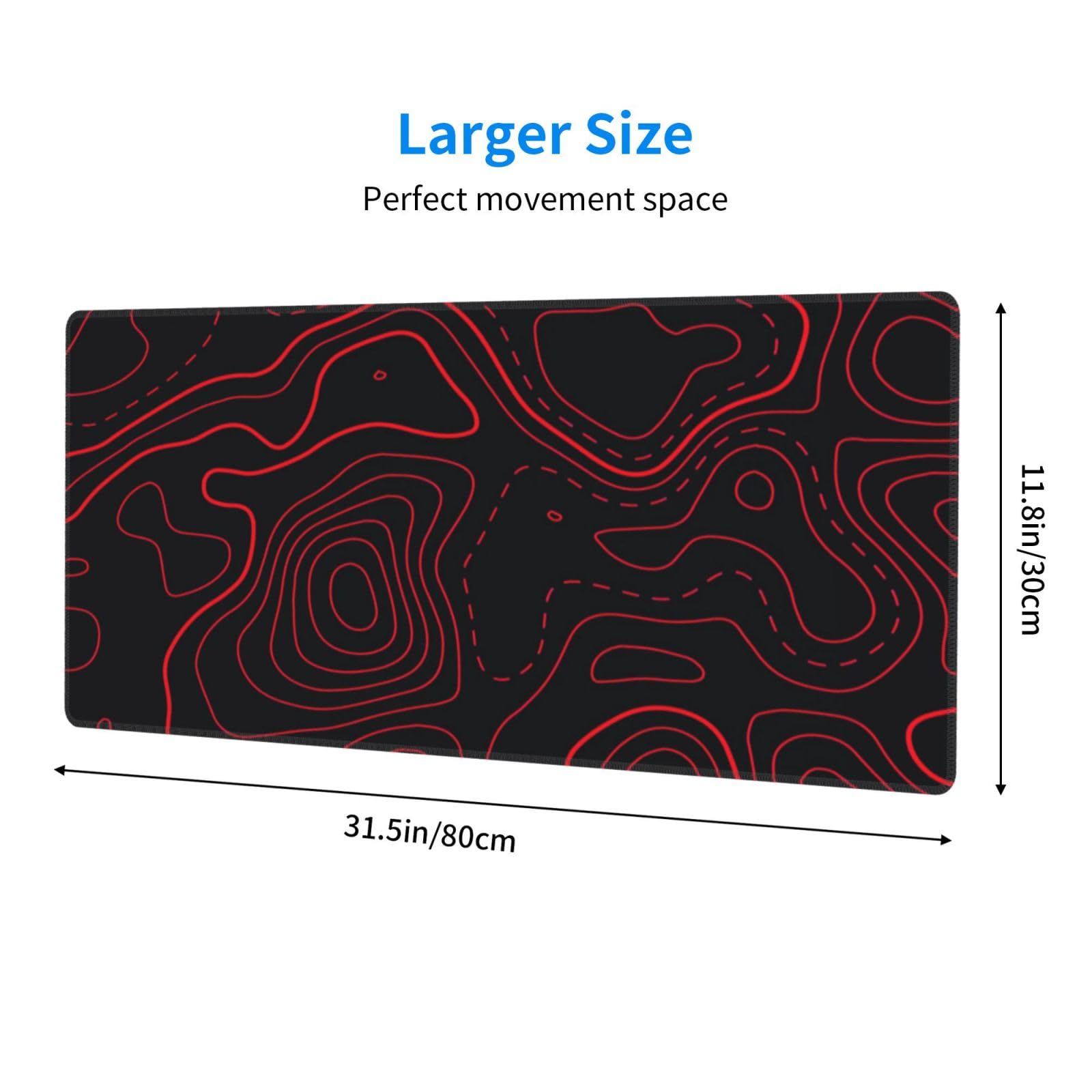 Red Black Topographic Gaming M - Desk Setup Red review and price