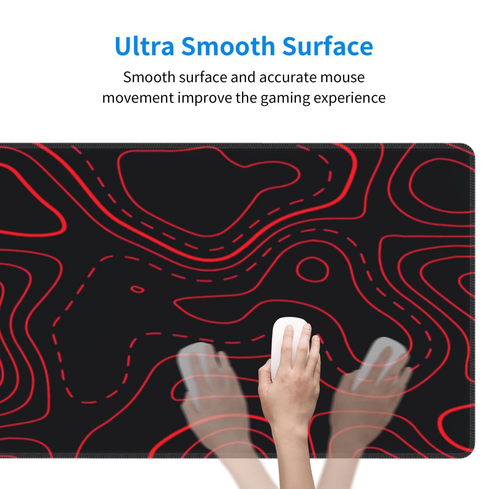 Red Black Topographic Gaming M - Desk Setup Red review and price