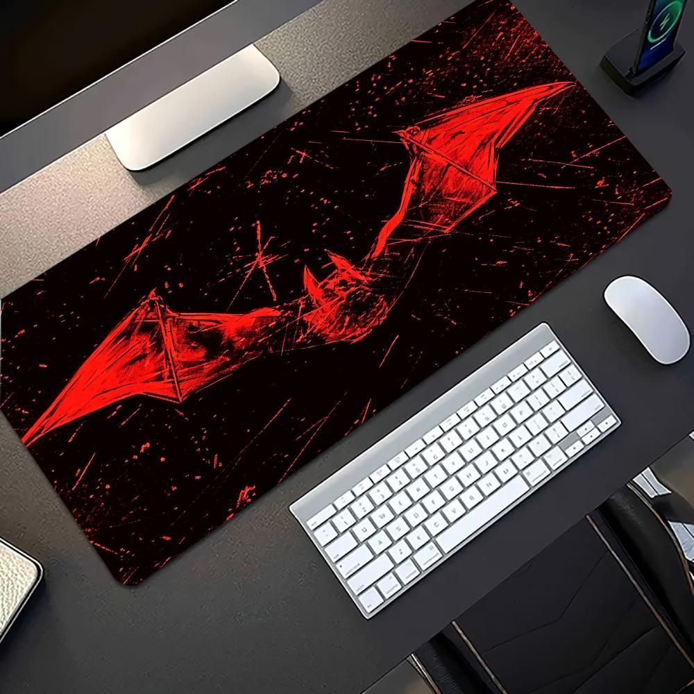 Dark Red Bat Pattern Large Gam - Desk Setup Red review and price