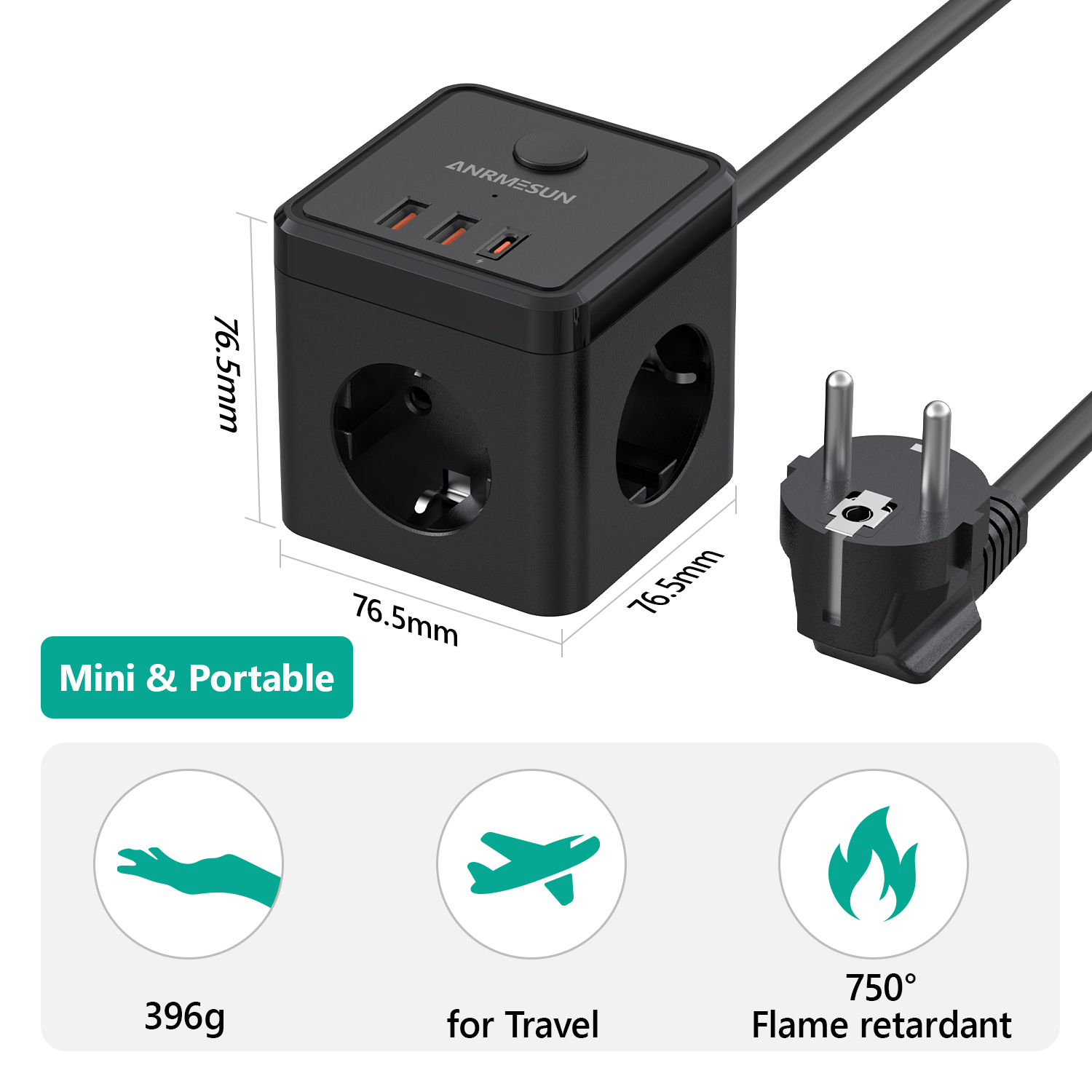 6-in-1 Power Strip Wall Socket - Power Strip Flat review and price