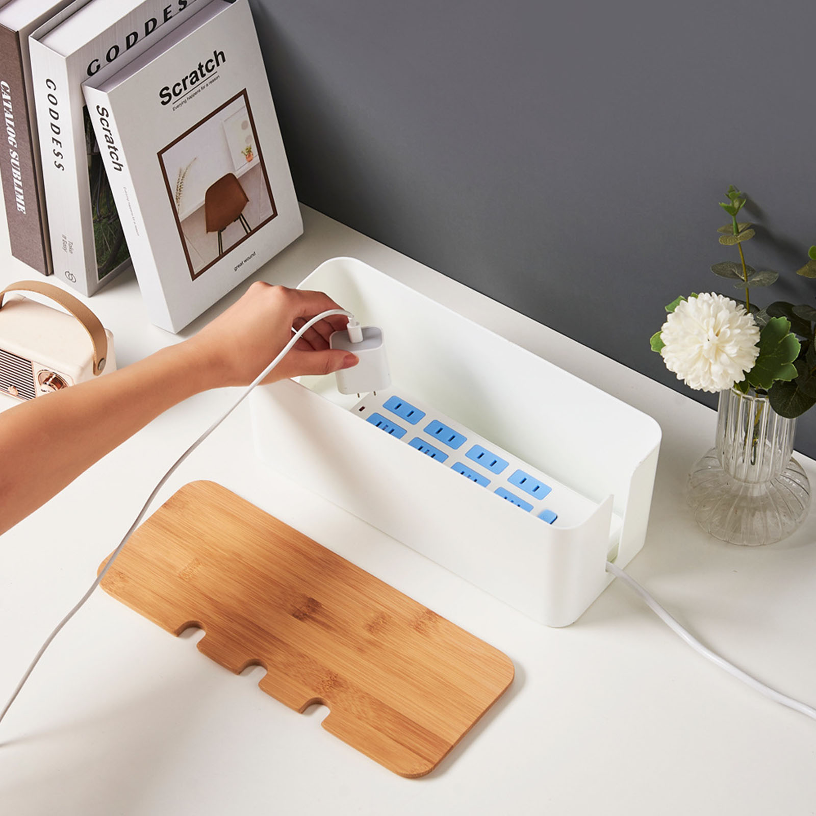 Large Cable Management Box – W - Desk Setup Hub review and price