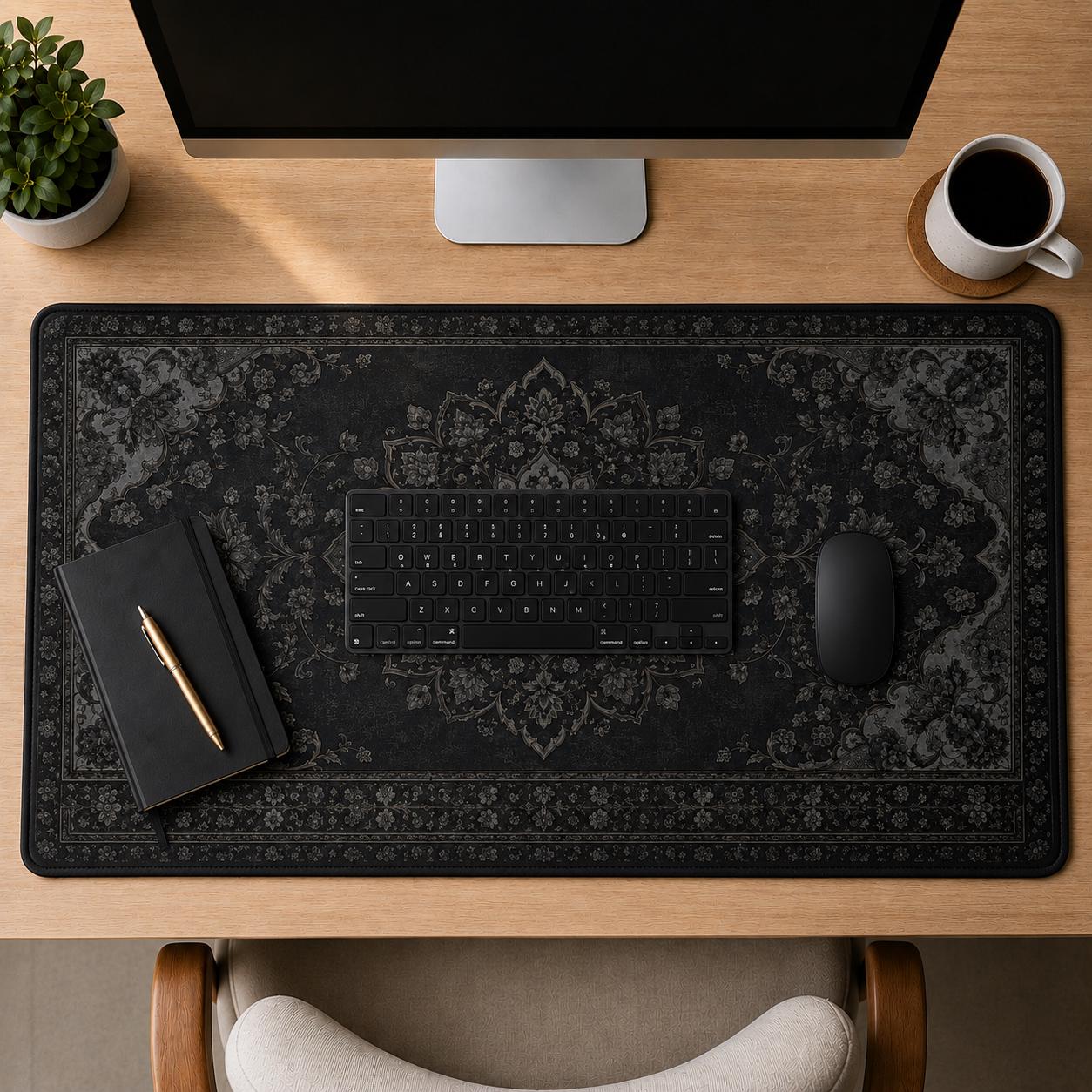 Black Rug Desk Mat Dark Academ - Desk Setup Dark review and price