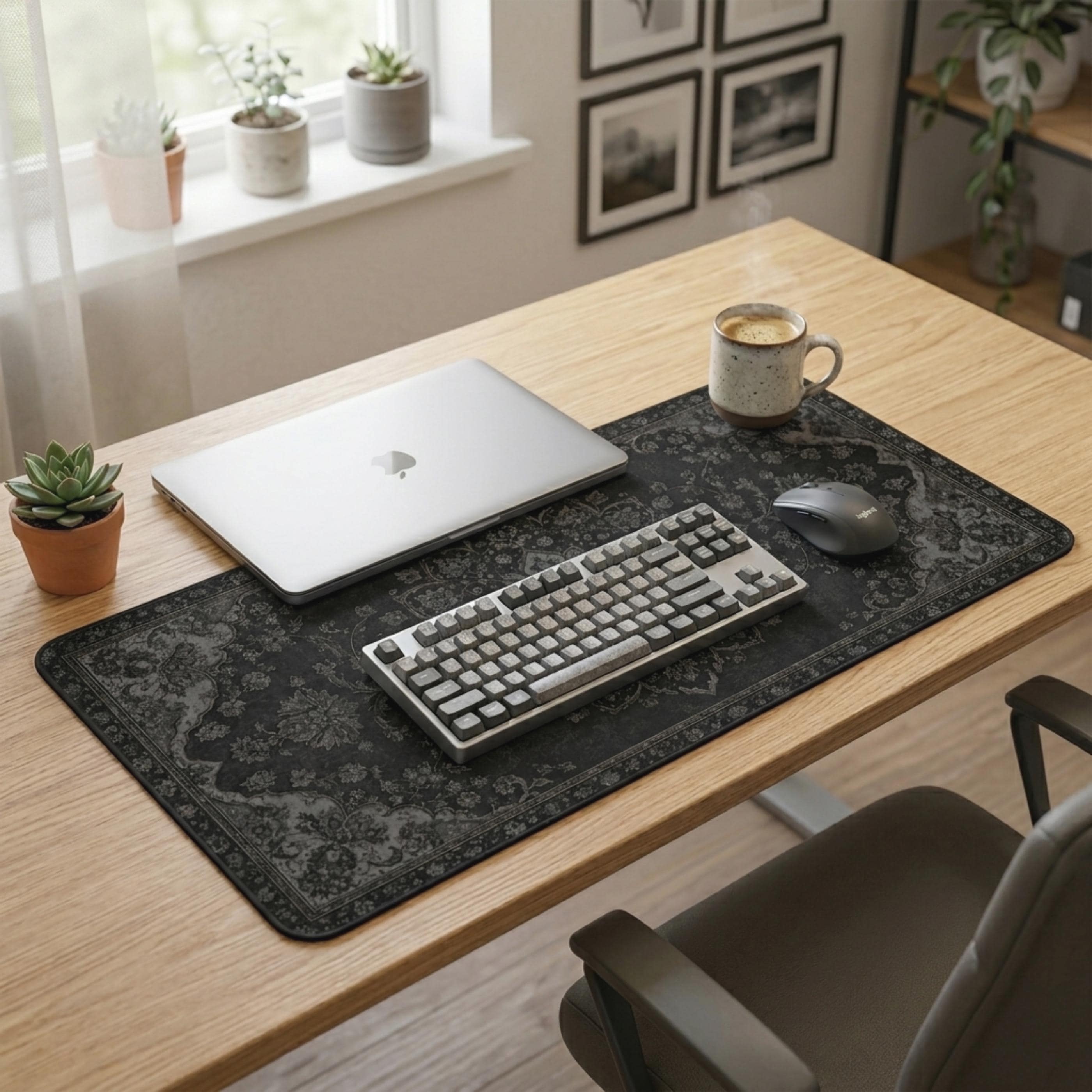 Black Rug Desk Mat Dark Academ - Desk Setup Dark review and price