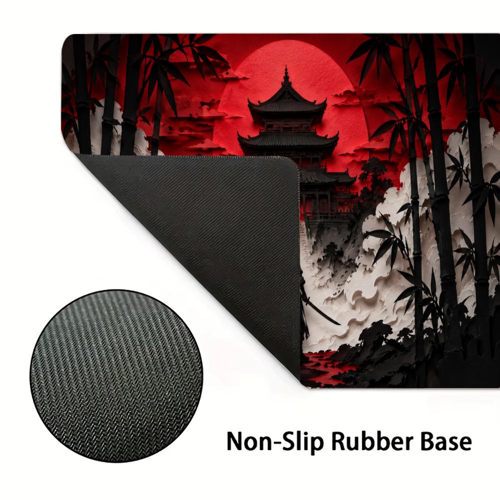 Samurai Red Moon Mouse Pads Pc - Desk Setup Red review and price