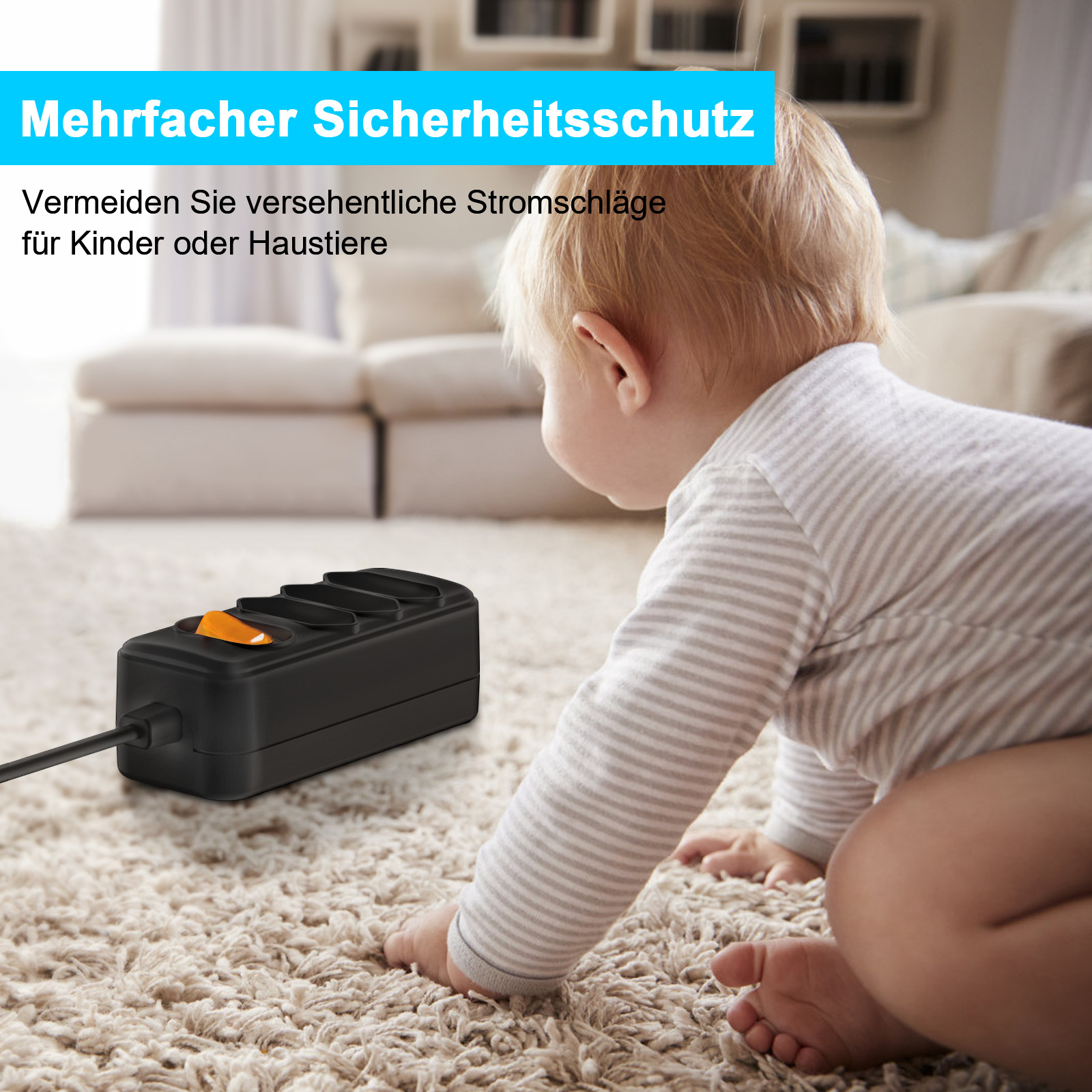 European EU 2 Prong Power Sock - Power Strip Flat review and price