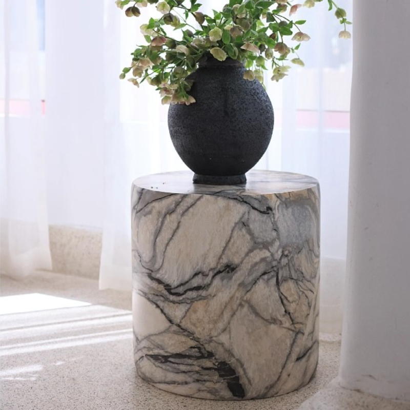 Black White Side Tables Cylind - Desk Setup Wood review and price