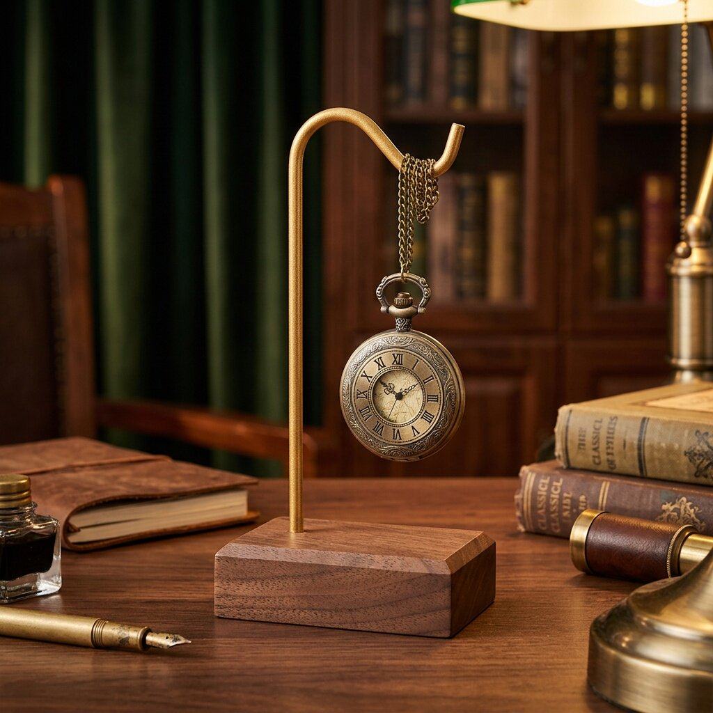 Pocket Watch Hanging Display R - Desk Setup Wood review and price