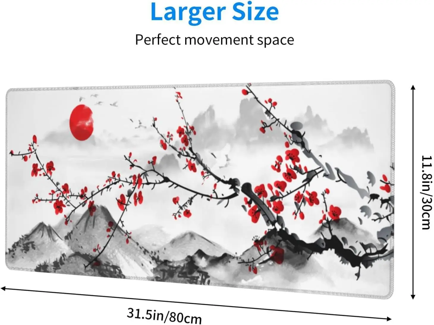 Chinese Ink Wash Plum Blossom  - Desk Setup Red review and price