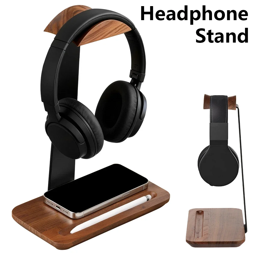 Universal Wood Headphone Stand - Desk Setup Wood review and price