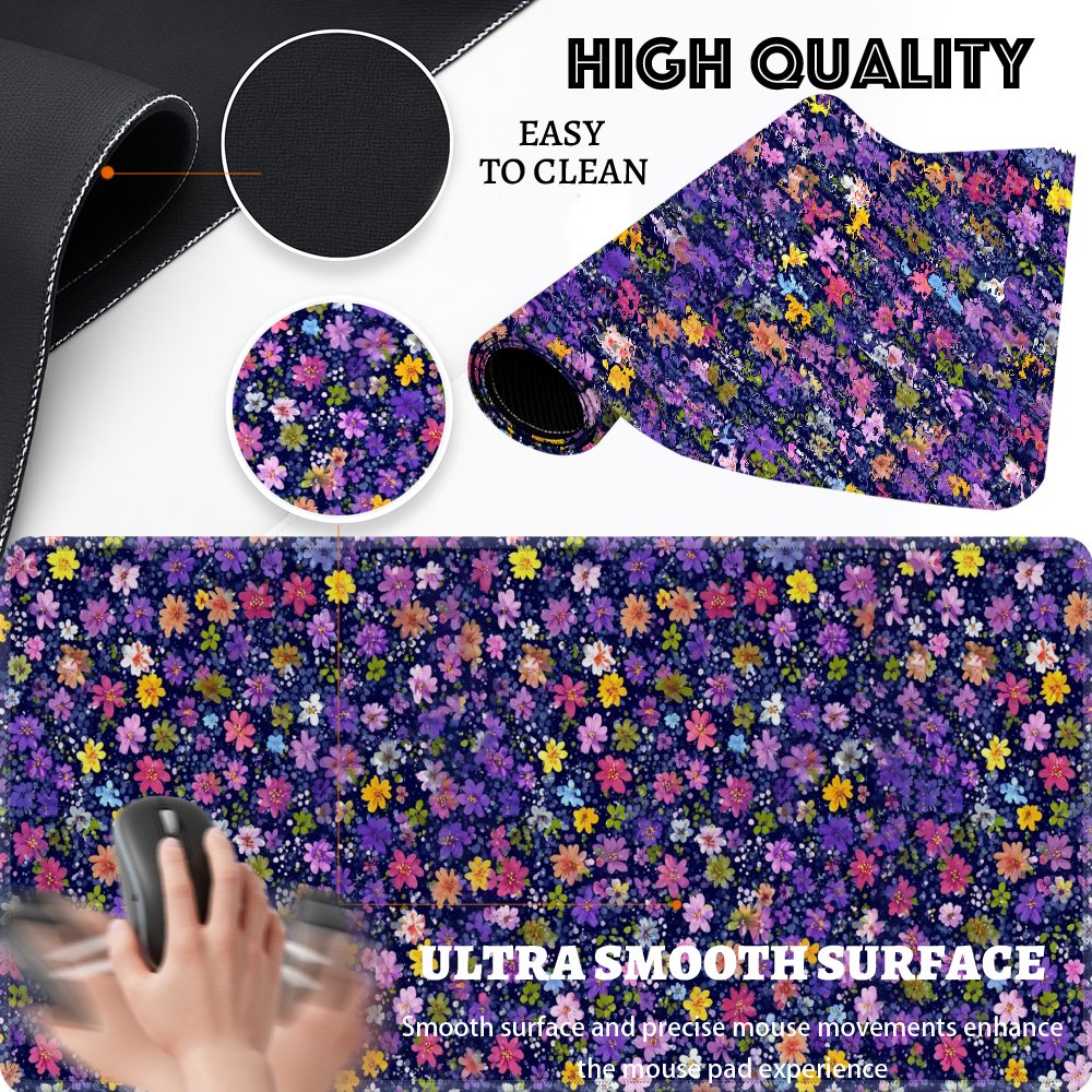 Floral Pattern Desk Mat Large  - Desk Setup Dark review and price