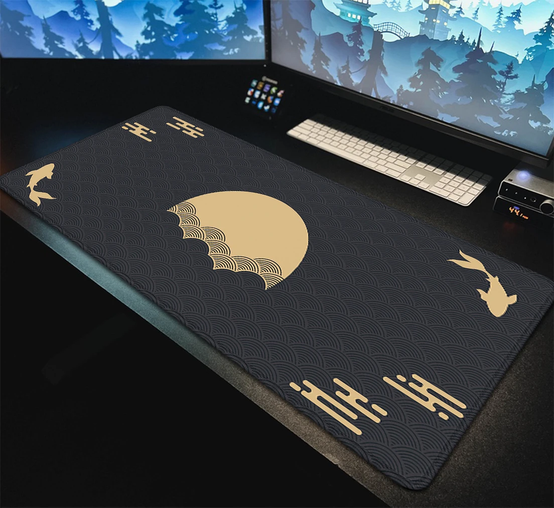 Japanese Desk Mat Black & Red  - Desk Setup Red review and price