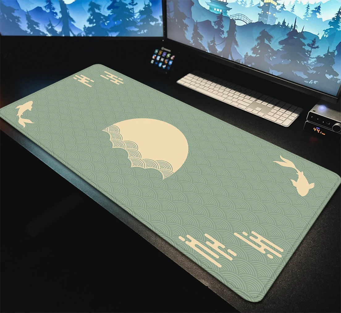 Japanese Desk Mat Black & Red  - Desk Setup Red review and price