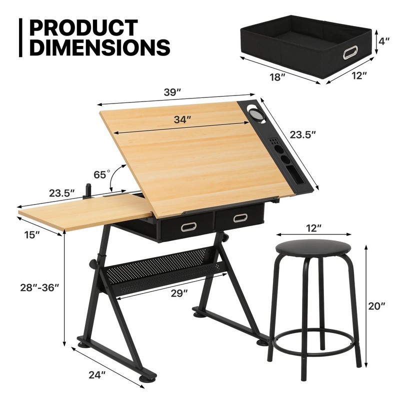 Adjustable Height Drawing Tabl - Desk Setup Pc review and price