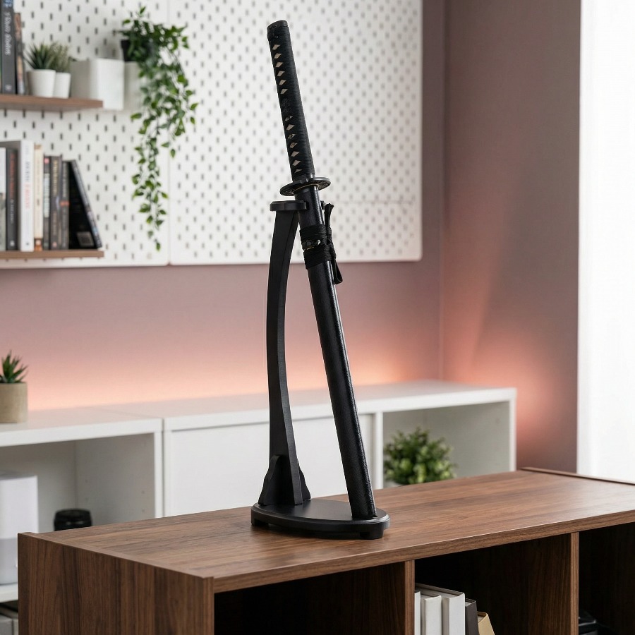 Vertical Katana Stand Sword Sh - Desk Setup Wood review and price