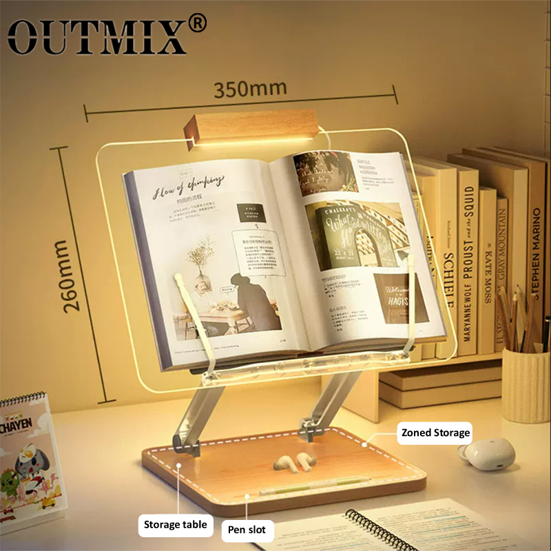 Wooden Reading Stand with Ligh - Desk Setup Wood review and price