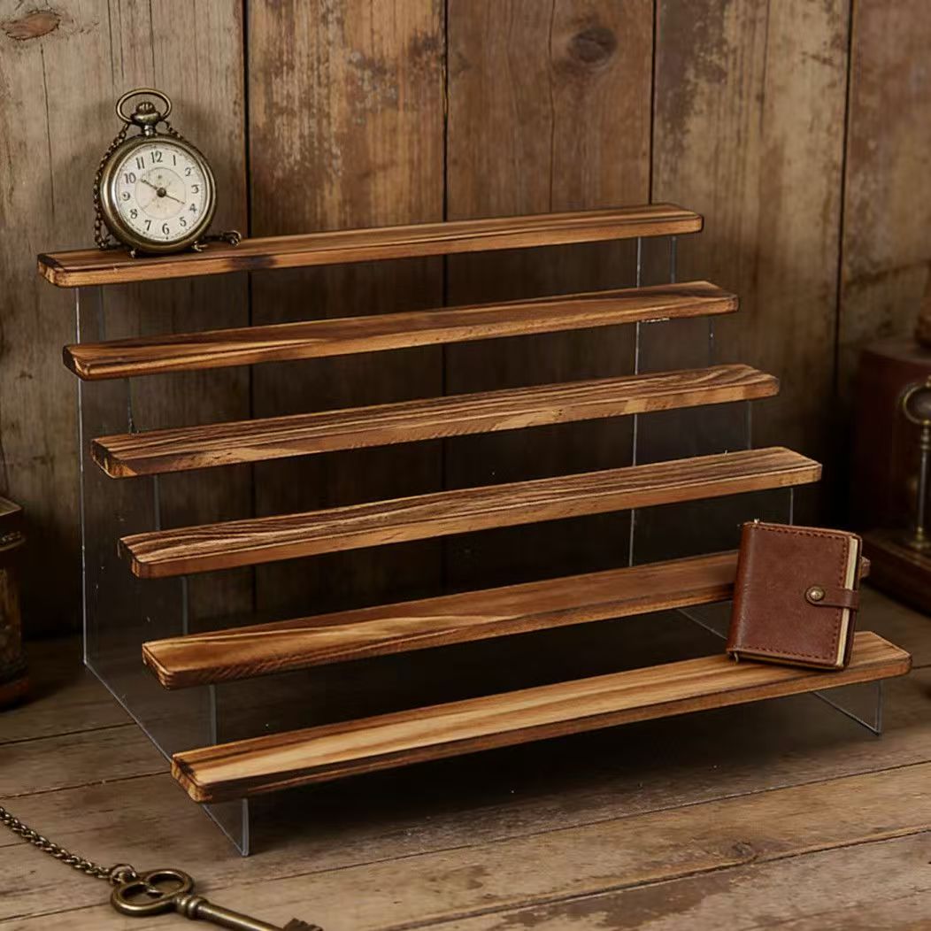 Charred Wooden Step Display St - Desk Setup Wood review and price