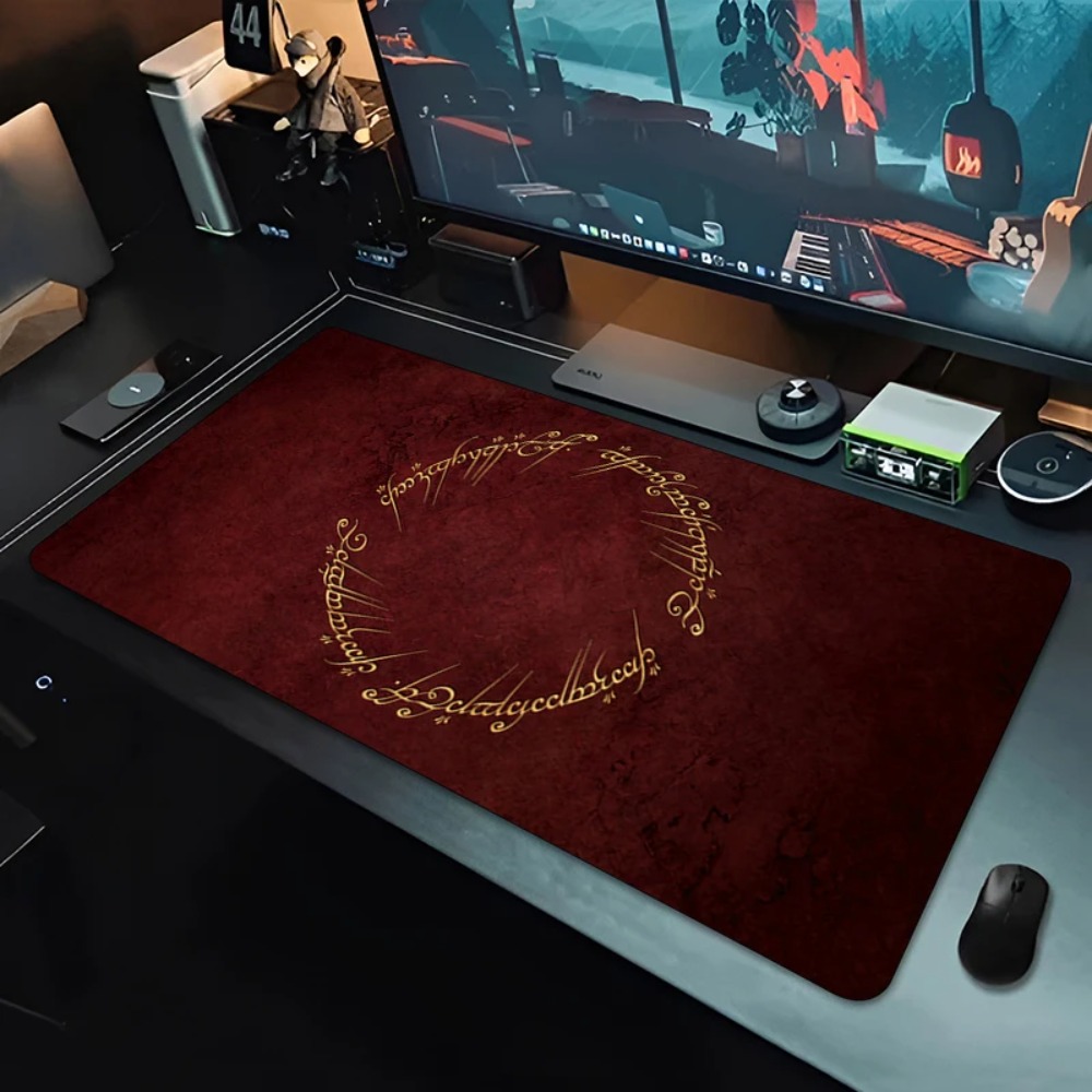 Vintage Red Gold Pattern Large - Desk Setup Red review and price