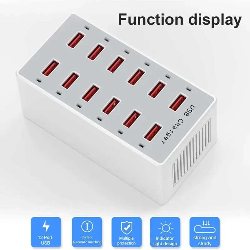 USB Charging Station 60W 12-Po - Desk Setup Hub review and price
