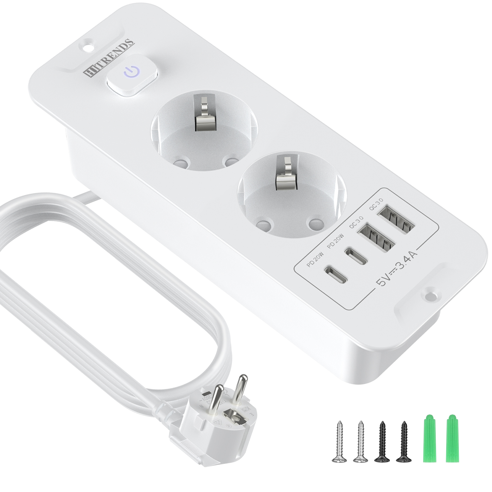 Desktop Built-in Socket with 2 - Power Strip Flat review and price