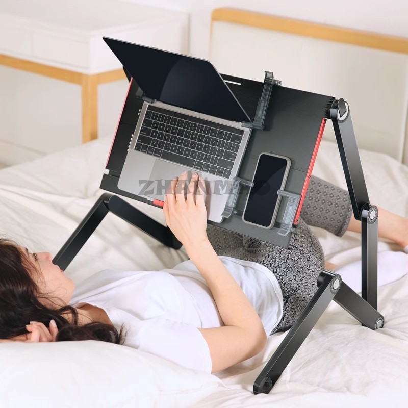 Lying Flat on The Bed, Laptop  - Desk Setup For Laptop review and price